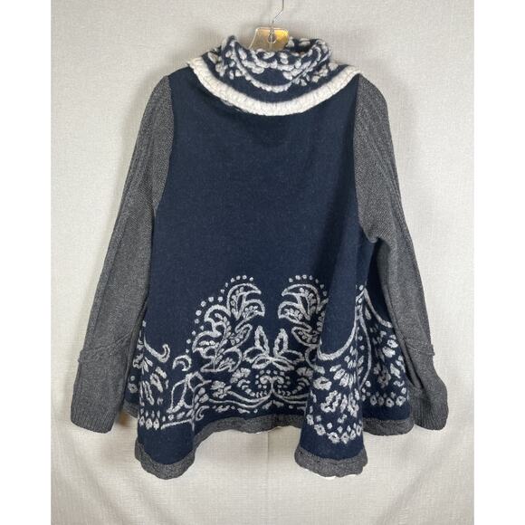Anthropologie Sleeping On Snow Open Front Cardigan Sweater Wool Blend Boho Sz XL - Picture 6 of 11